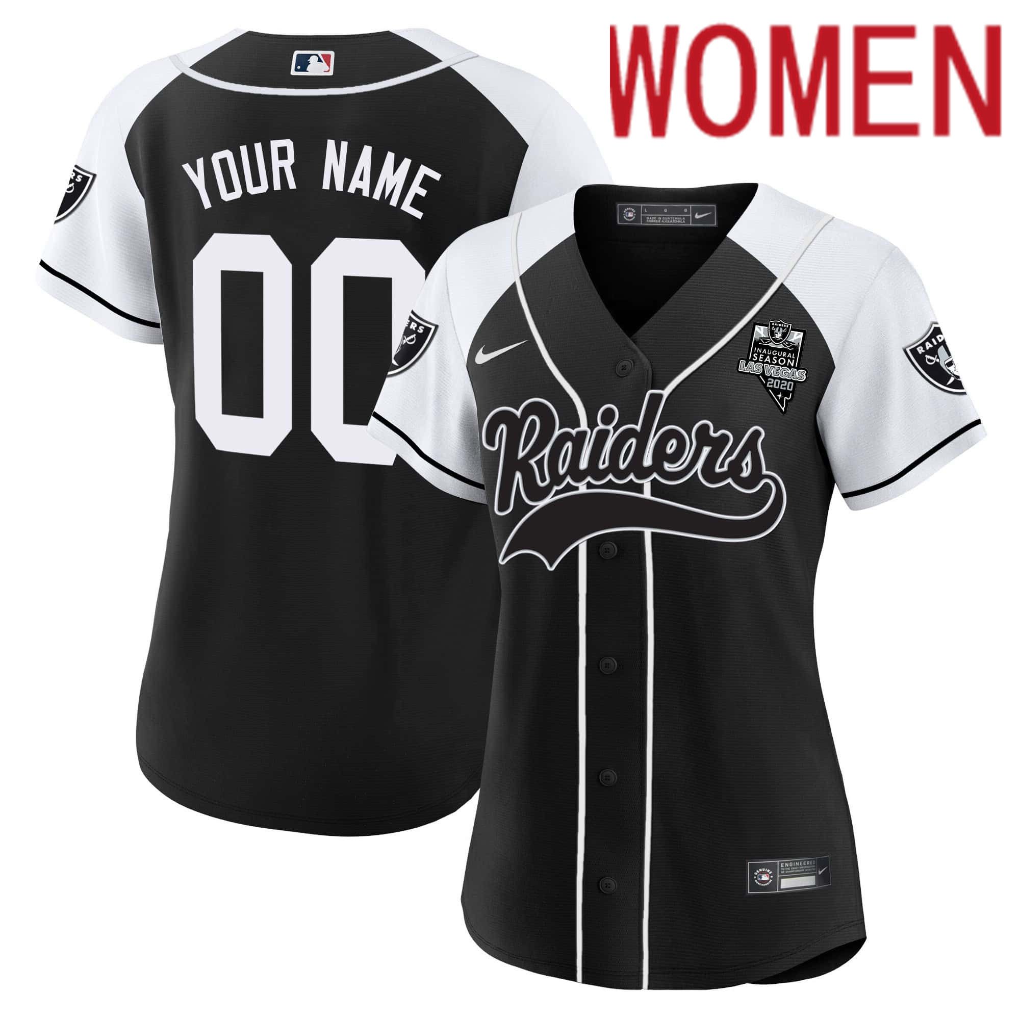 Women Oakland Raiders Black 2024 Nike Vapor Baseball Custom NFL Jersey style 1